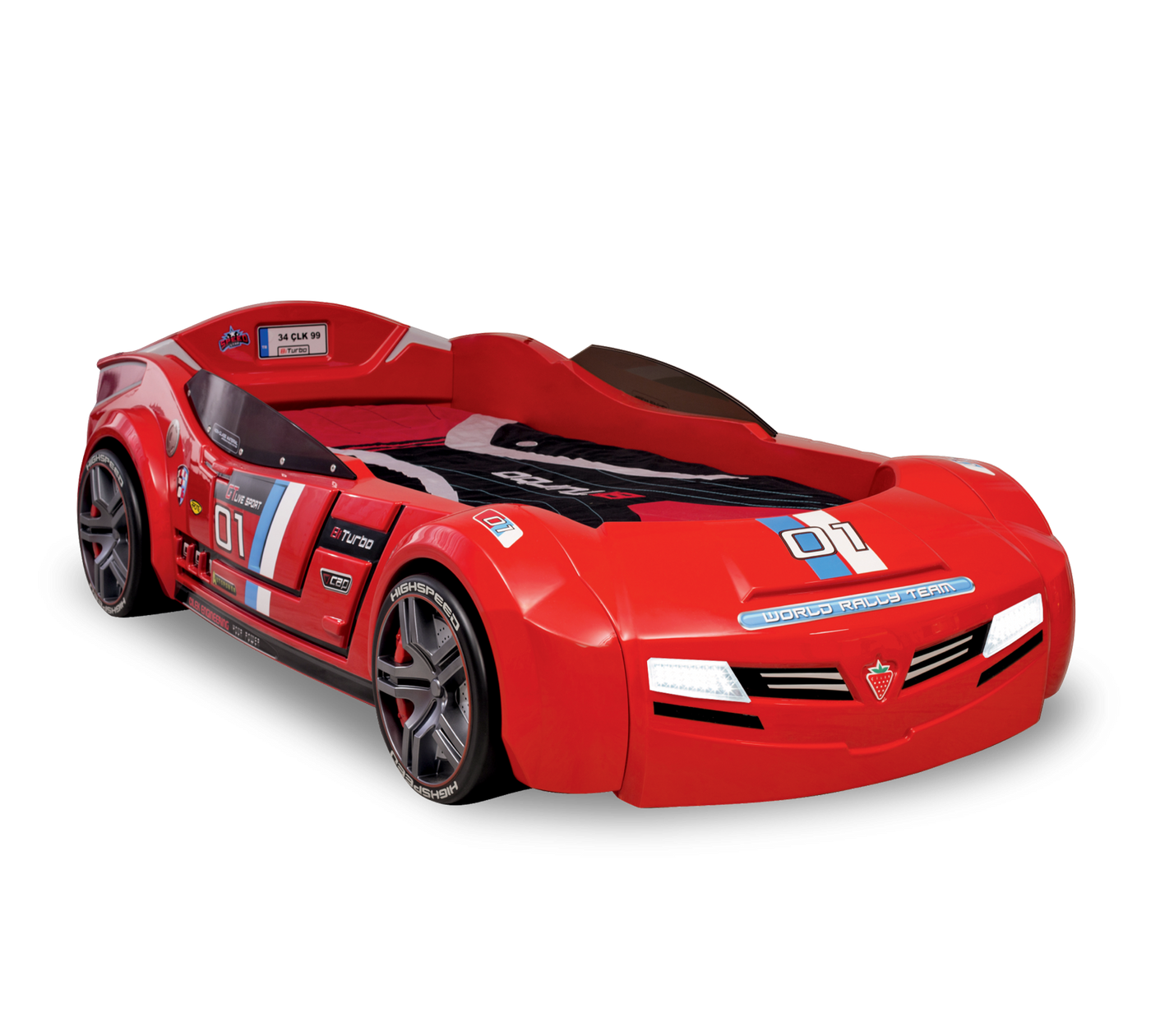 Lit Voiture Biturbo Rouge (90x195 cm)