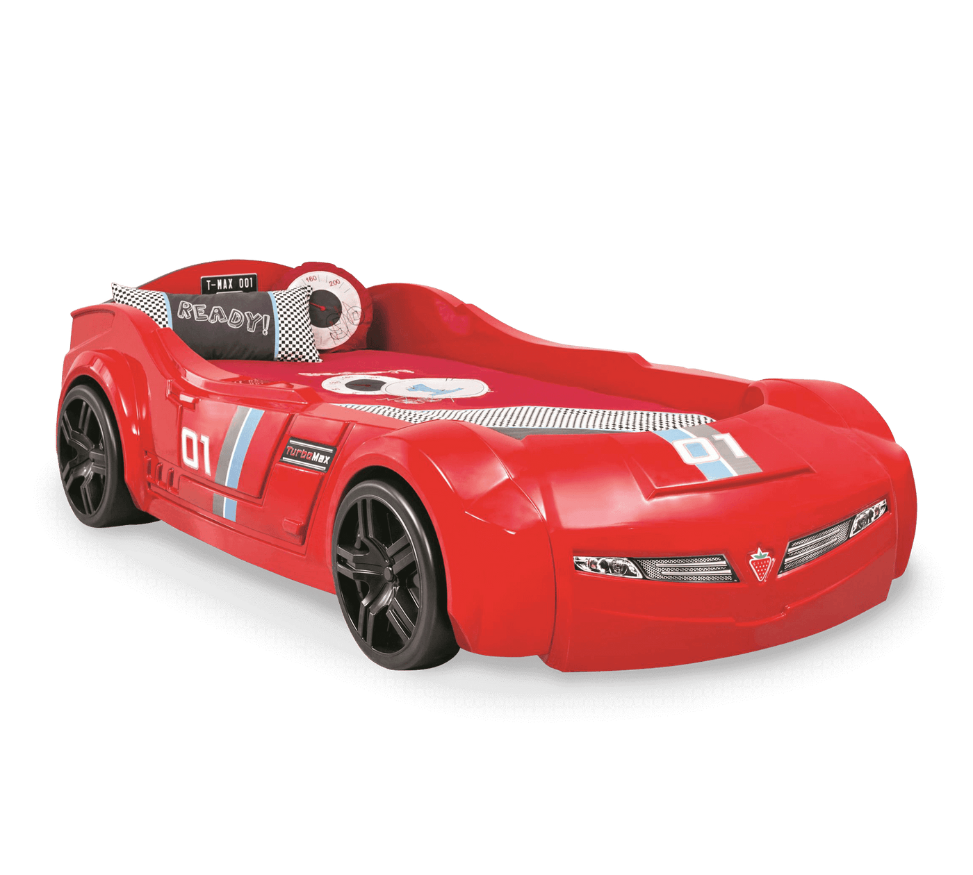 Lit Voiture Turbo Max Rouge (90x195 cm)