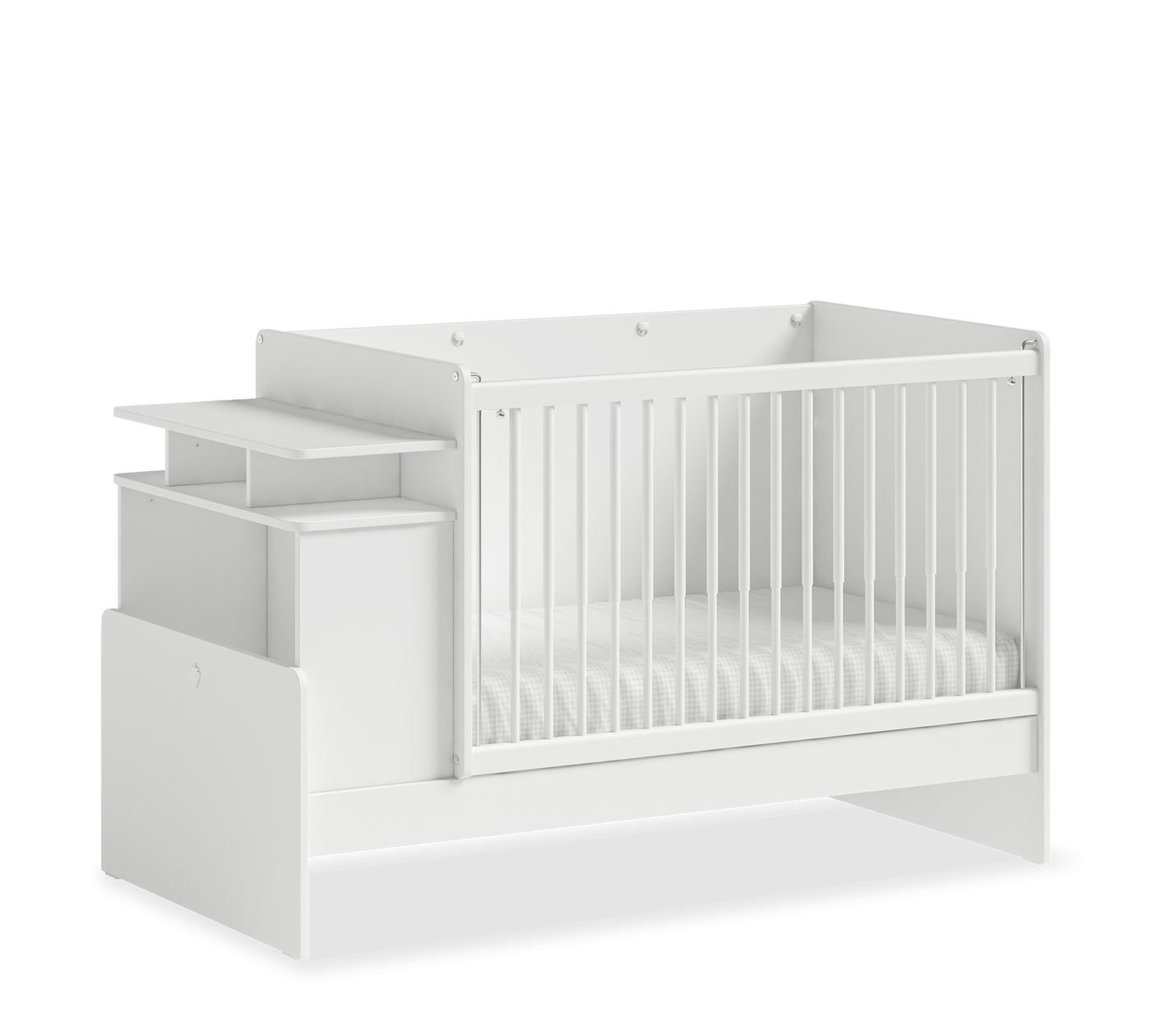 Baby Cotton Lit ConVertible Avec Table Et Mains Courantes Telescopiques (145x115 - 70x70 cm)