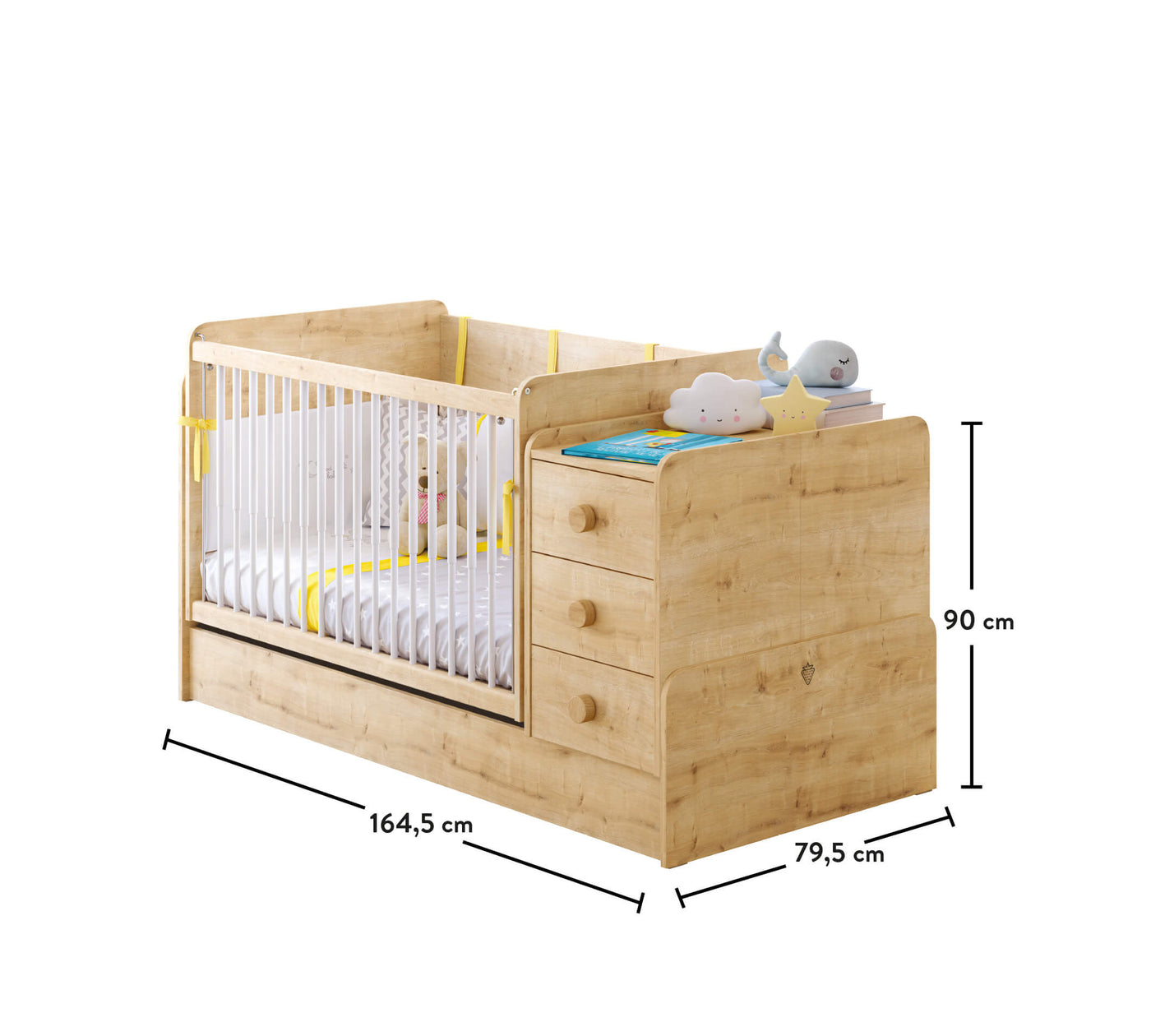 Mocha Baby Lit Bebe ConVertible Evolutif (70x115 - 70x160 cm)