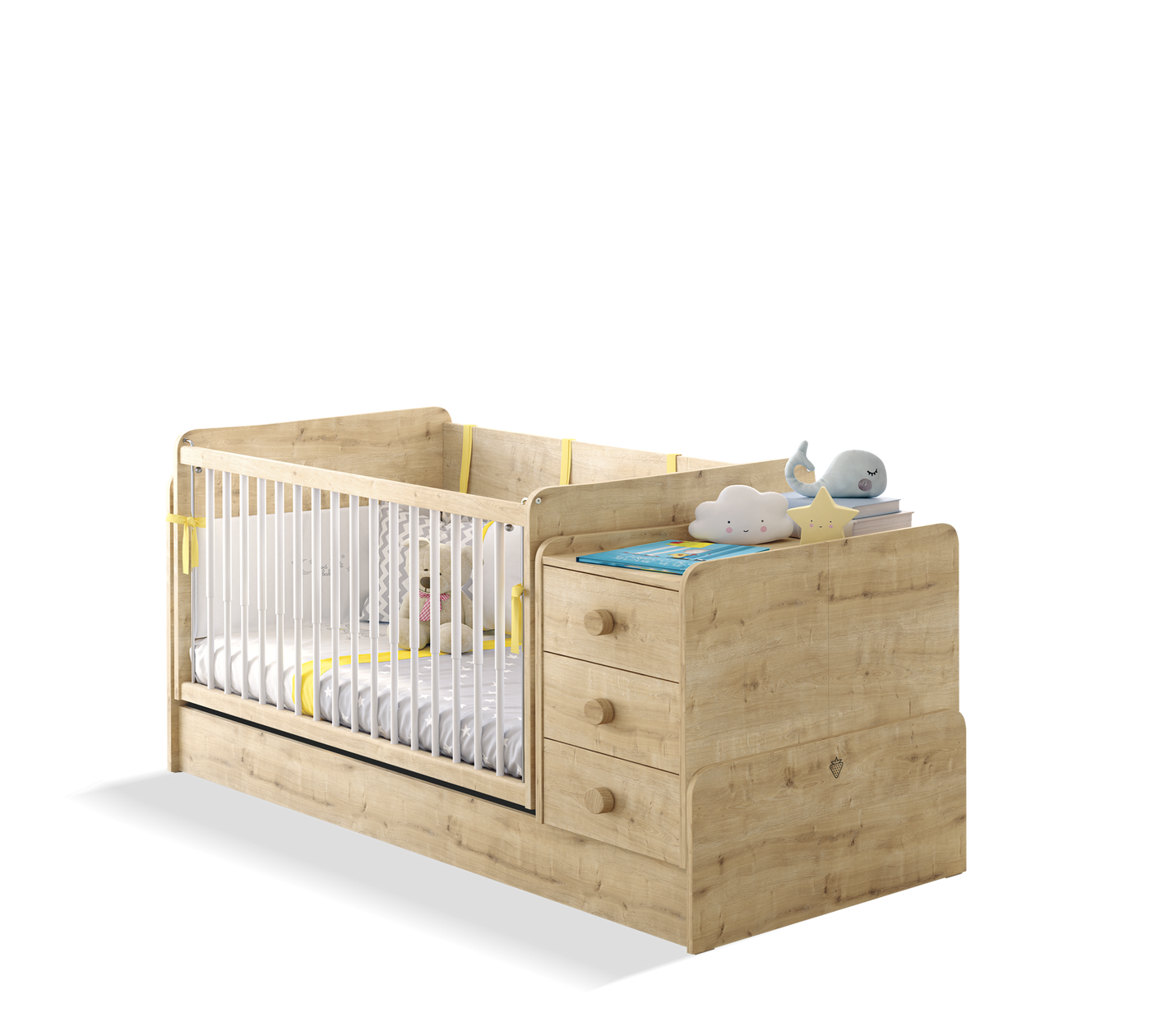 Mocha Baby Lit Bebe ConVertible Evolutif (70x115 - 70x160 cm)