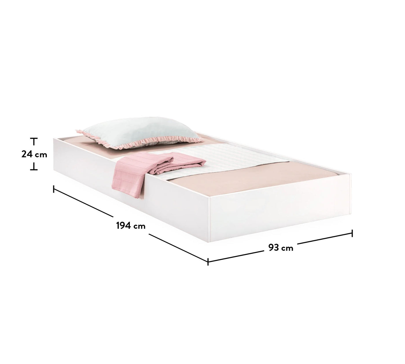 Lit Gigogne Selena Pink (90x190 cm)