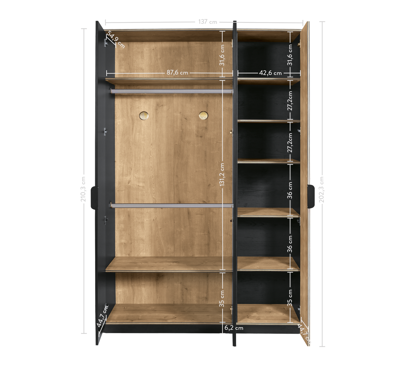 Armoire 3 Portes Black