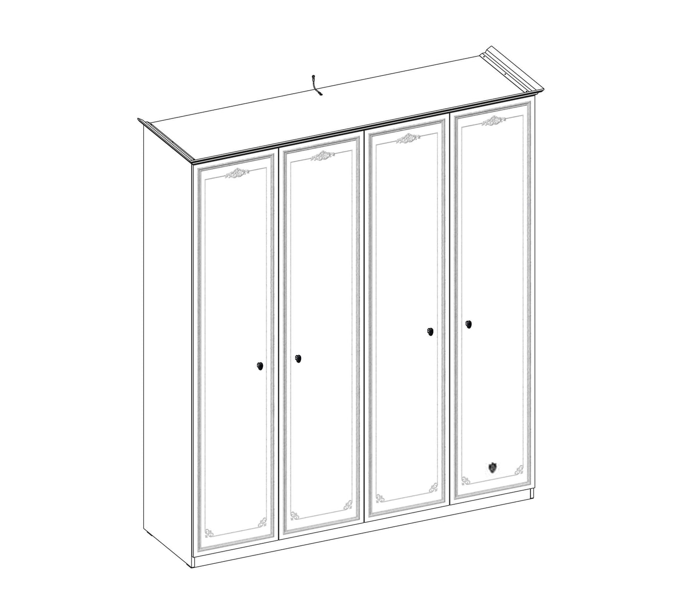 Armoire 4 Portes Selena Grey