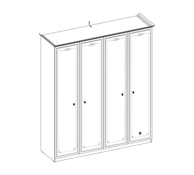 Armoire 4 Portes Selena Grey