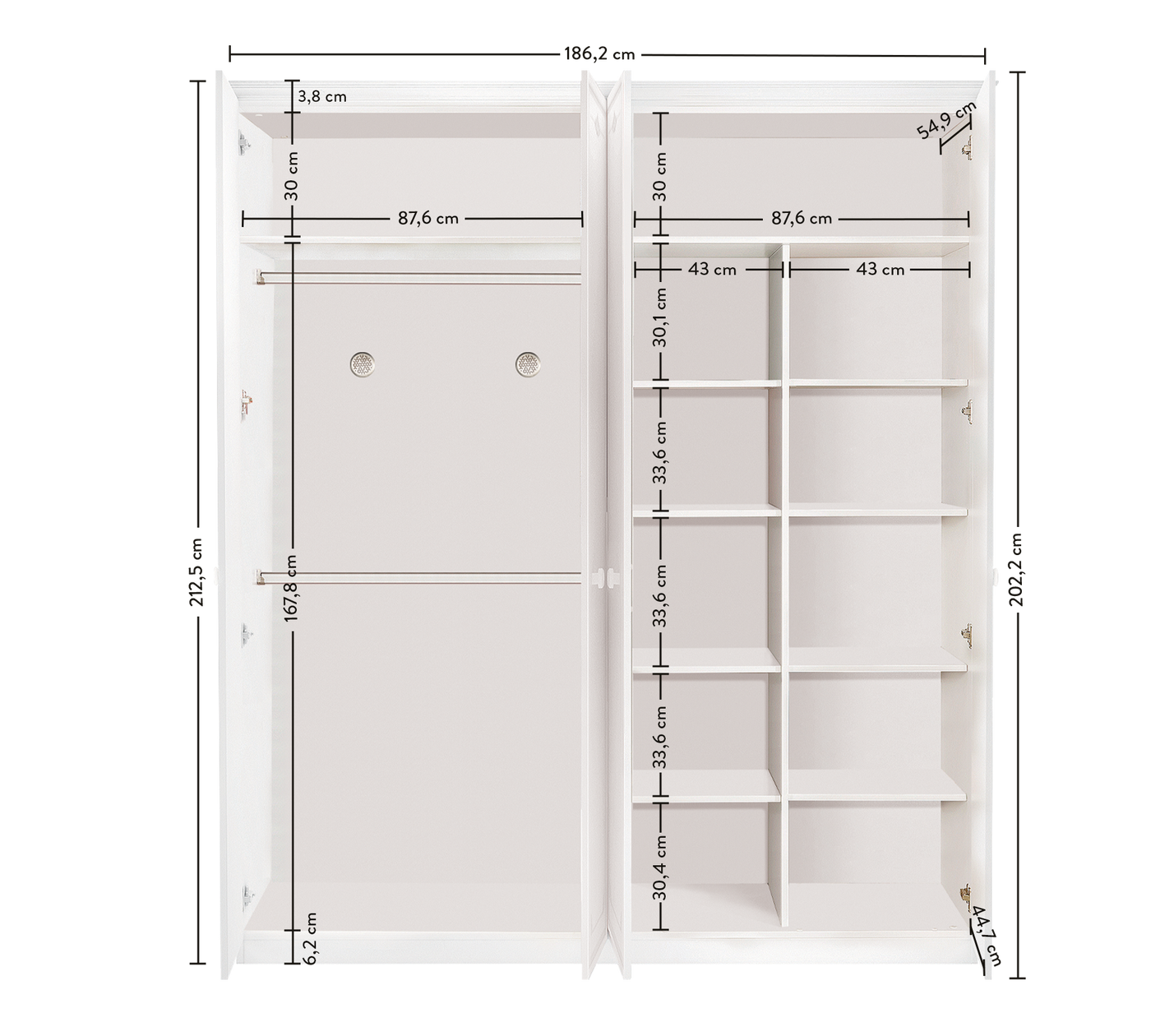 Armoire 4 Portes Selena Grey