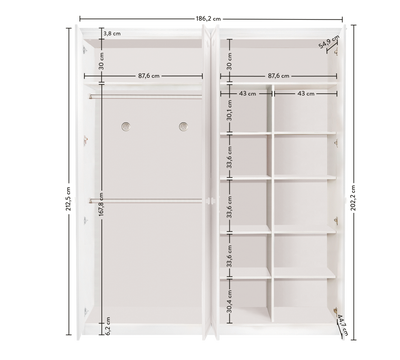 Armoire 4 Portes Selena Grey