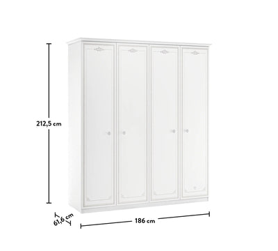 Armoire 4 Portes Selena Grey