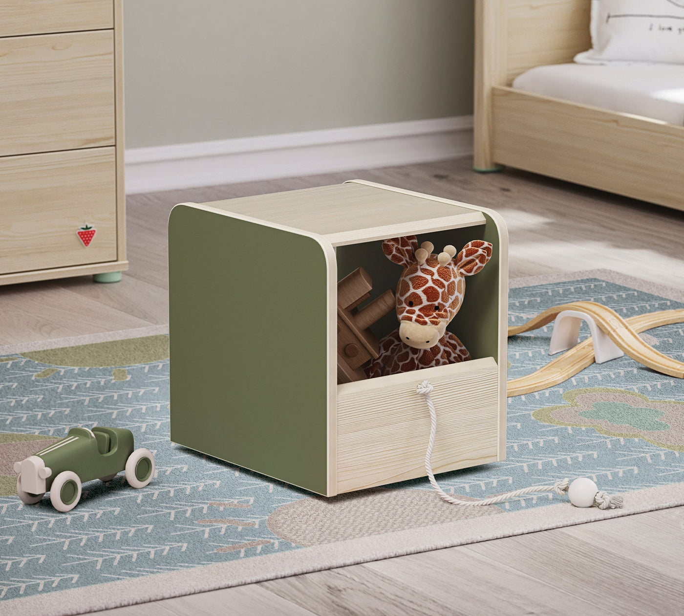 Montessori Naturel Toy Box/Pouff