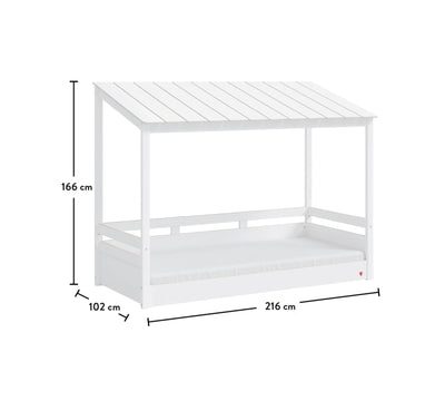 Lit Avec Toit En Bois Montessori White