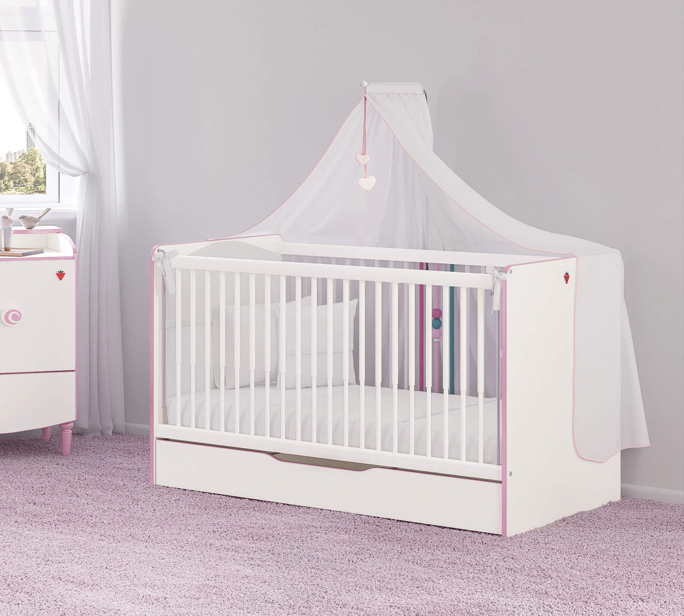 Tiroirs de Rangement Lit Baby Princesse (70x140 cm)