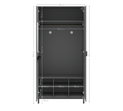 Armoire 2 Portes Space Gray