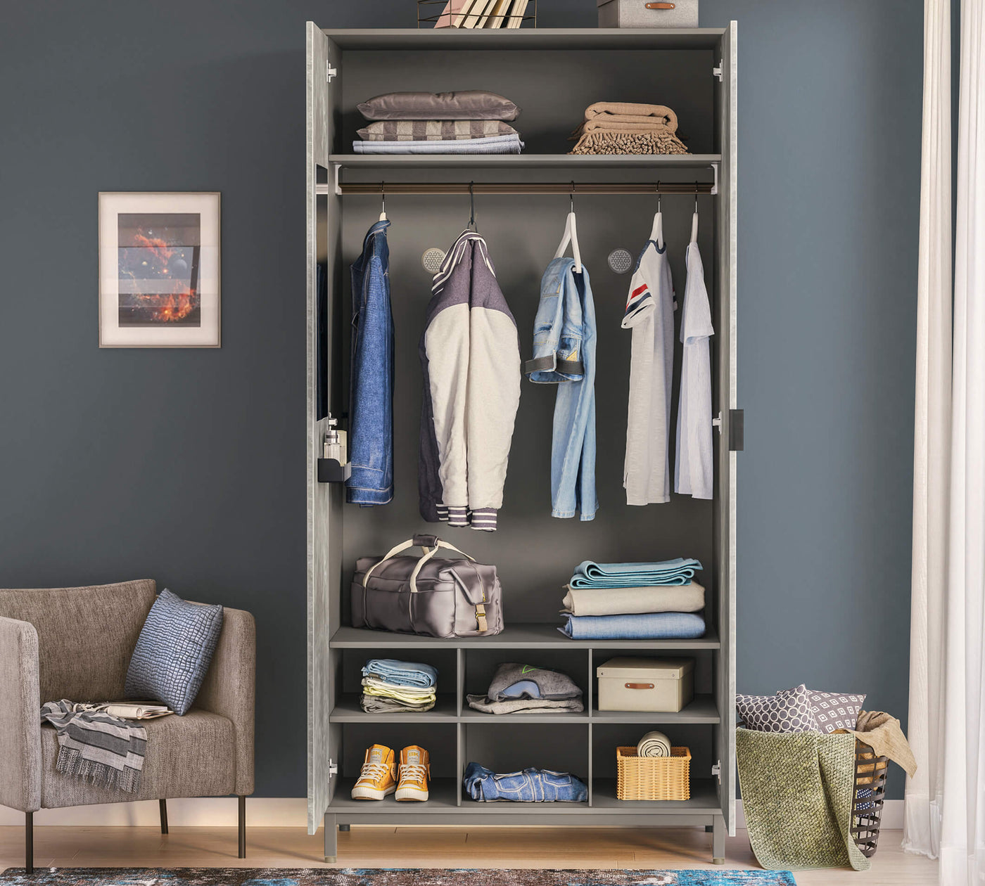 Armoire 2 Portes Space Gray