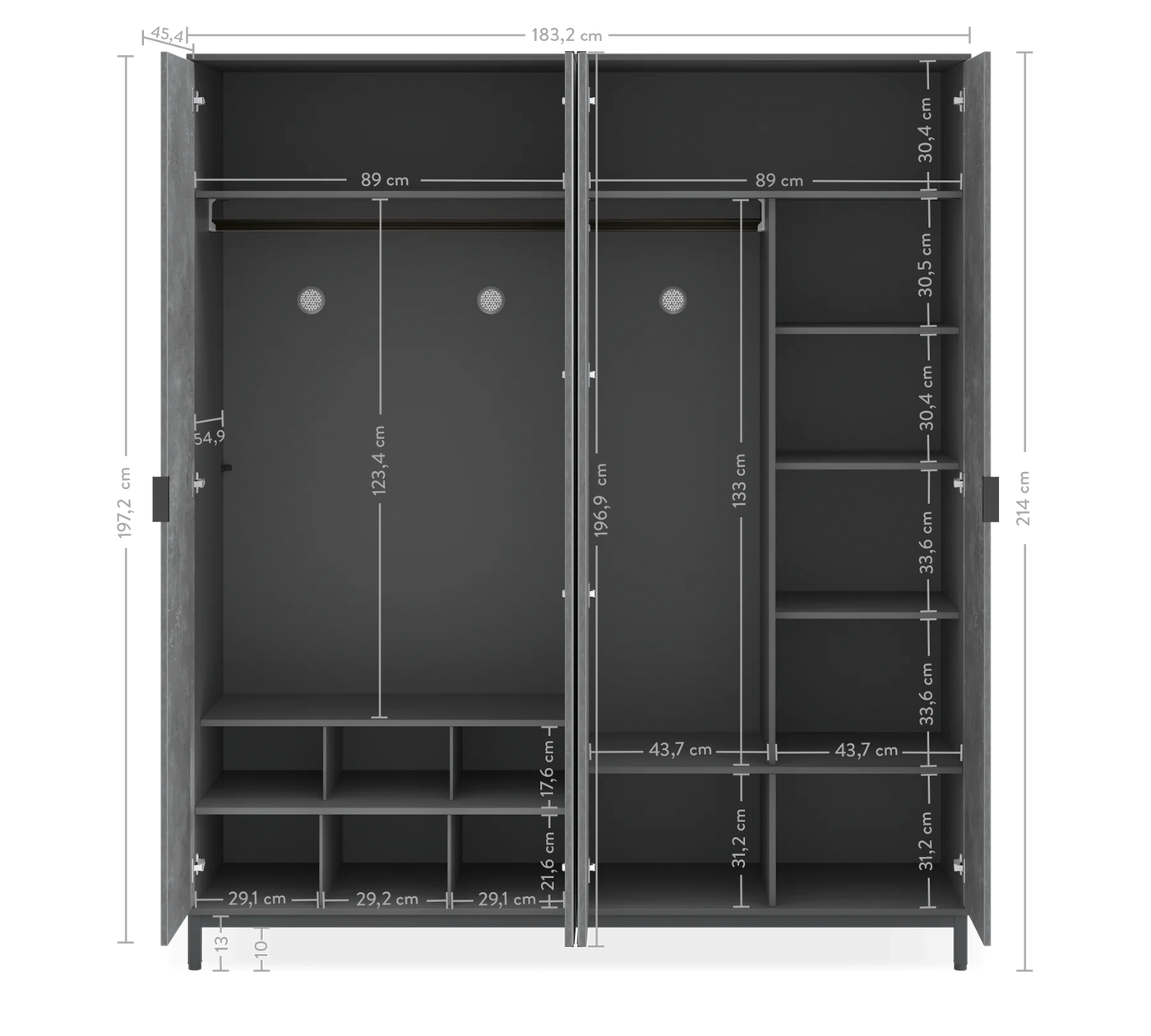 Armoire 4 Portes Space Gray