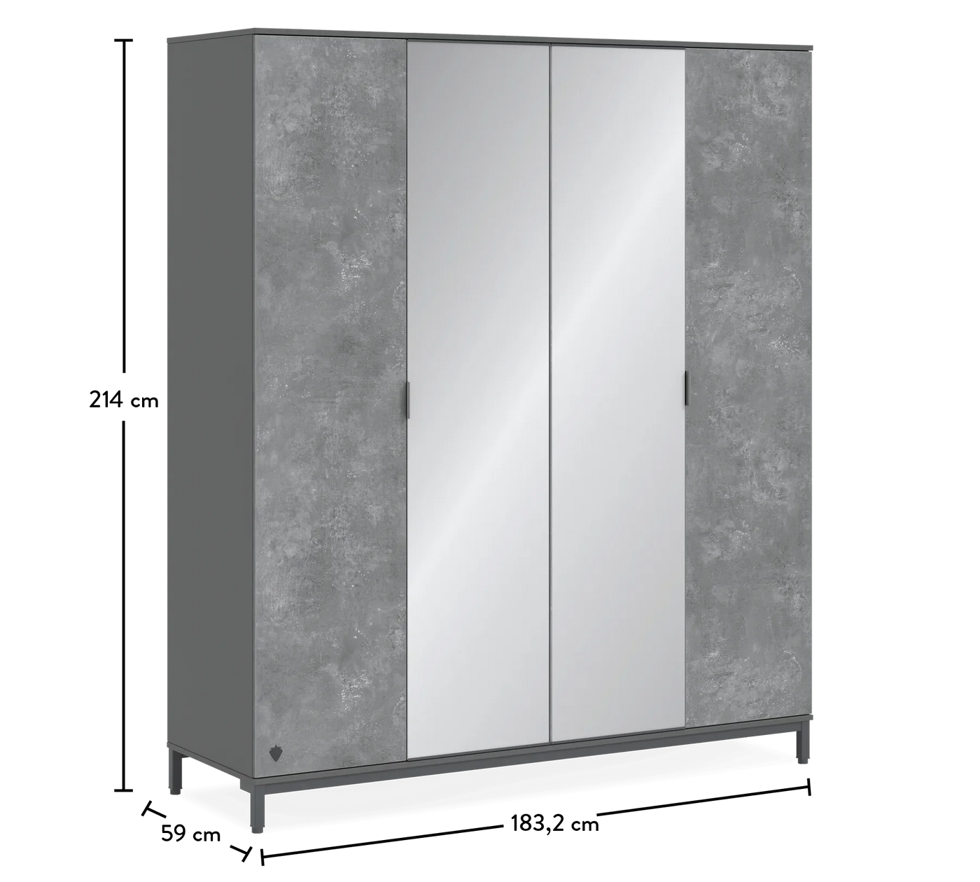 Armoire 4 Portes Space Gray