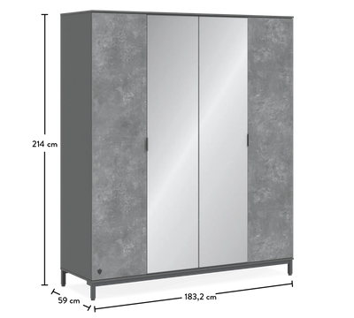 Armoire 4 Portes Space Gray